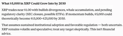 Claude AI Predicts What a $5,000 XRP Investment Could Become by 2030